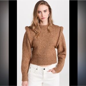 ASTR Copper Luciana Cropped Sweater with Shoulder Detail